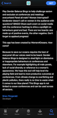 Gender Balance Bingo Description